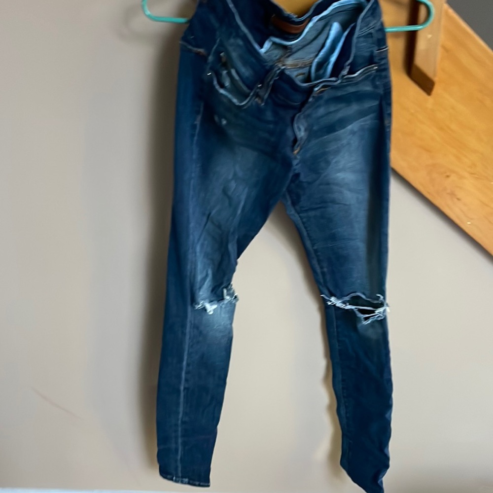Dark denim ripped jeans